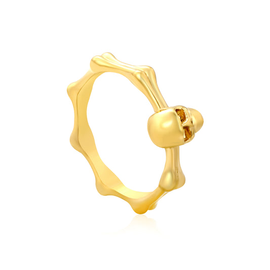 Wholesale 18K Gold Plated Wave Edge Ring Orbital Connector Futuristic Architecture