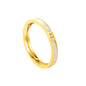 Wholesale 18K Gold Plated Linear Inlay Ring White Accent Strip Diamond Point Minimalist Luxe