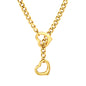 Wholesale 18K Gold Plated Double Heart Pendant Necklace Openwork Solid Contrast Festival Luxury
