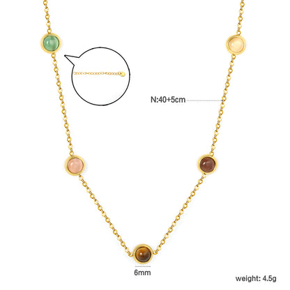 Wholesale 18K Gold Plated Multi-Gemstone Necklace Colorful Bead Accents Festival Luxury
