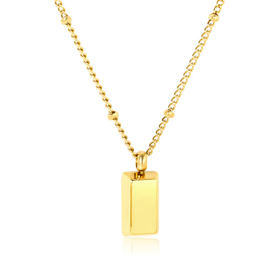 Wholesale 18K Gold Plated Square Bar Pendant Necklace Minimalist Geometry Light Luxury