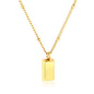 Wholesale 18K Gold Plated Square Bar Pendant Necklace Minimalist Geometry Light Luxury