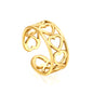 Wholesale Heart-shaped Openwork 18K Gold Stainless Steel Ring