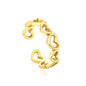 Wholesale Heart Chain Openwork 18K Gold Stainless Steel Ring
