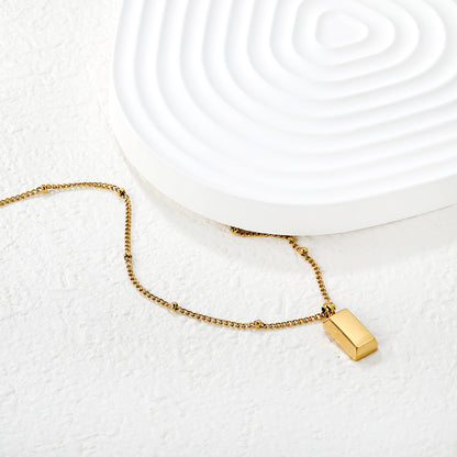 Wholesale 18K Gold Plated Square Bar Pendant Necklace Minimalist Geometry Light Luxury