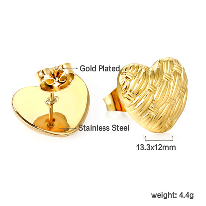 Wholesale Stainless Steel Heart with Braided Face Earrings Mystic Vintage