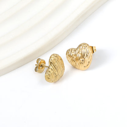Wholesale Stainless Steel Heart with Braided Face Earrings Mystic Vintage