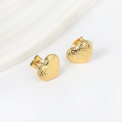 Bulk 18k Gold Heart Shaped Earrings Romantic Feel