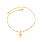 Wholesale 18K Gold Plated Diamond Accent Anklet Minimalist Heart Pendant Delicate Chain Light Luxury