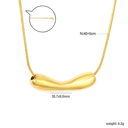 Wholesale 18K Gold Plated Fluid Form Pendant Necklace Organic Curves Minimalist Natural