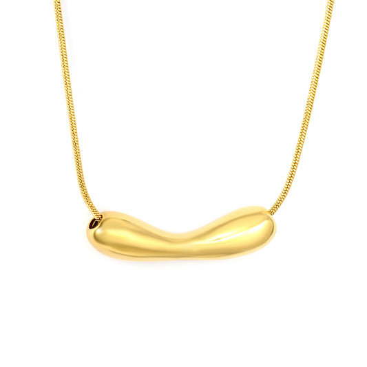 Wholesale 18K Gold Plated Fluid Form Pendant Necklace Organic Curves Minimalist Natural