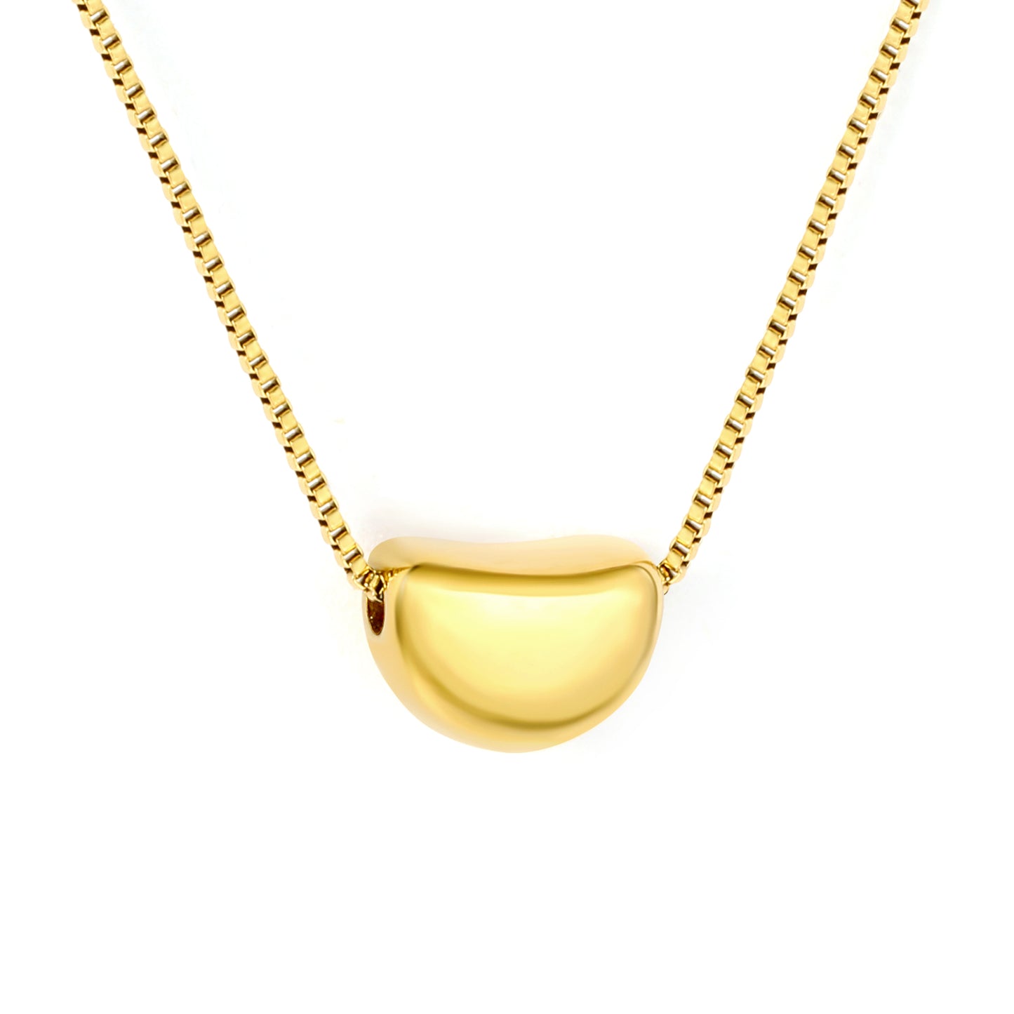 Wholesale 18K Gold Plated Fluid Pod Pendant Necklace Organic Form Minimalist Natural