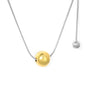 Wholesale Two-Tone Sphere Necklace Gold & Silver Chain Options Graduated Bead Pendant Minimalist Luxury Art