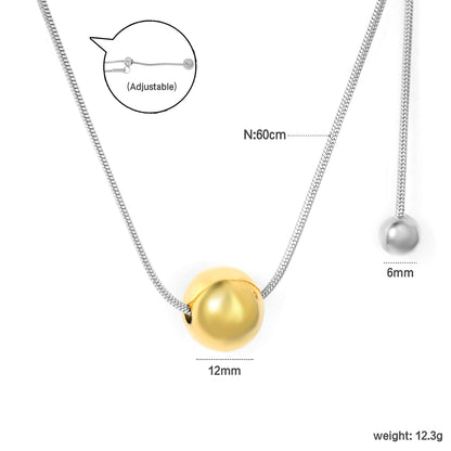 Wholesale Two-Tone Sphere Necklace Gold & Silver Chain Options Graduated Bead Pendant Minimalist Luxury Art