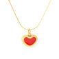 Wholesale 18K Gold Plated Red Enamel Heart Pendant Necklace Vibrant Color Festival Celebration