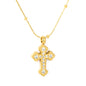 Wholesale 18K Gold Plated Full Diamond Cross Pendant Necklace Setting Luxurious Celebration