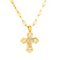 Wholesale 18K Gold Plated Diamond Cross Pendant Necklace Prong Setting Festival Celebration