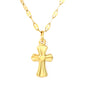Wholesale 18K Gold Plated Vintage Cross Pendant Necklace Textured Surface Industrial Heritage