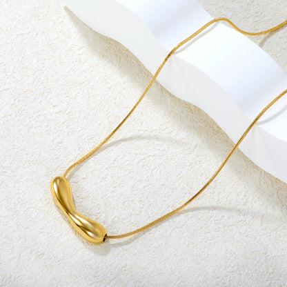 Wholesale 18K Gold Plated Fluid Form Pendant Necklace Organic Curves Minimalist Natural