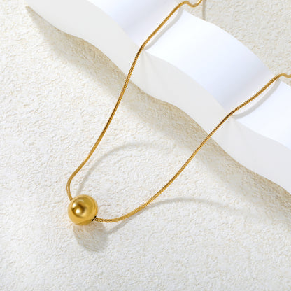 Wholesale Two-Tone Sphere Necklace Gold & Silver Chain Options Graduated Bead Pendant Minimalist Luxury Art