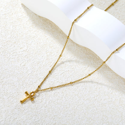 Wholesale 18K Gold Plated Ankh Symbol Pendant Necklace Ancient Egyptian Futuristic Art