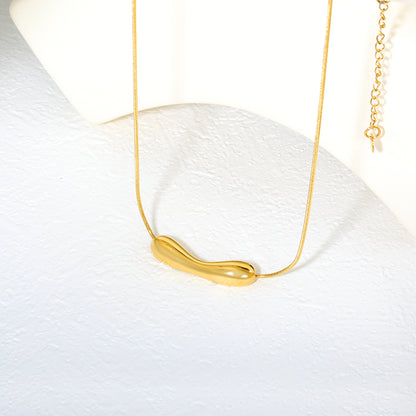 Wholesale 18K Gold Plated Fluid Form Pendant Necklace Organic Curves Minimalist Natural
