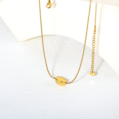 Wholesale 18K Gold Plated Fluid Pod Pendant Necklace Organic Form Minimalist Natural