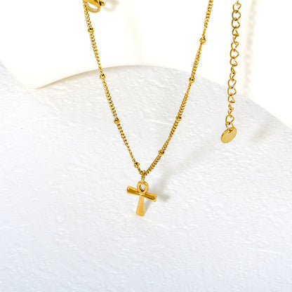 Wholesale 18K Gold Plated Ankh Symbol Pendant Necklace Ancient Egyptian Futuristic Art