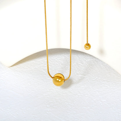 Wholesale Two-Tone Sphere Necklace Gold & Silver Chain Options Graduated Bead Pendant Minimalist Luxury Art