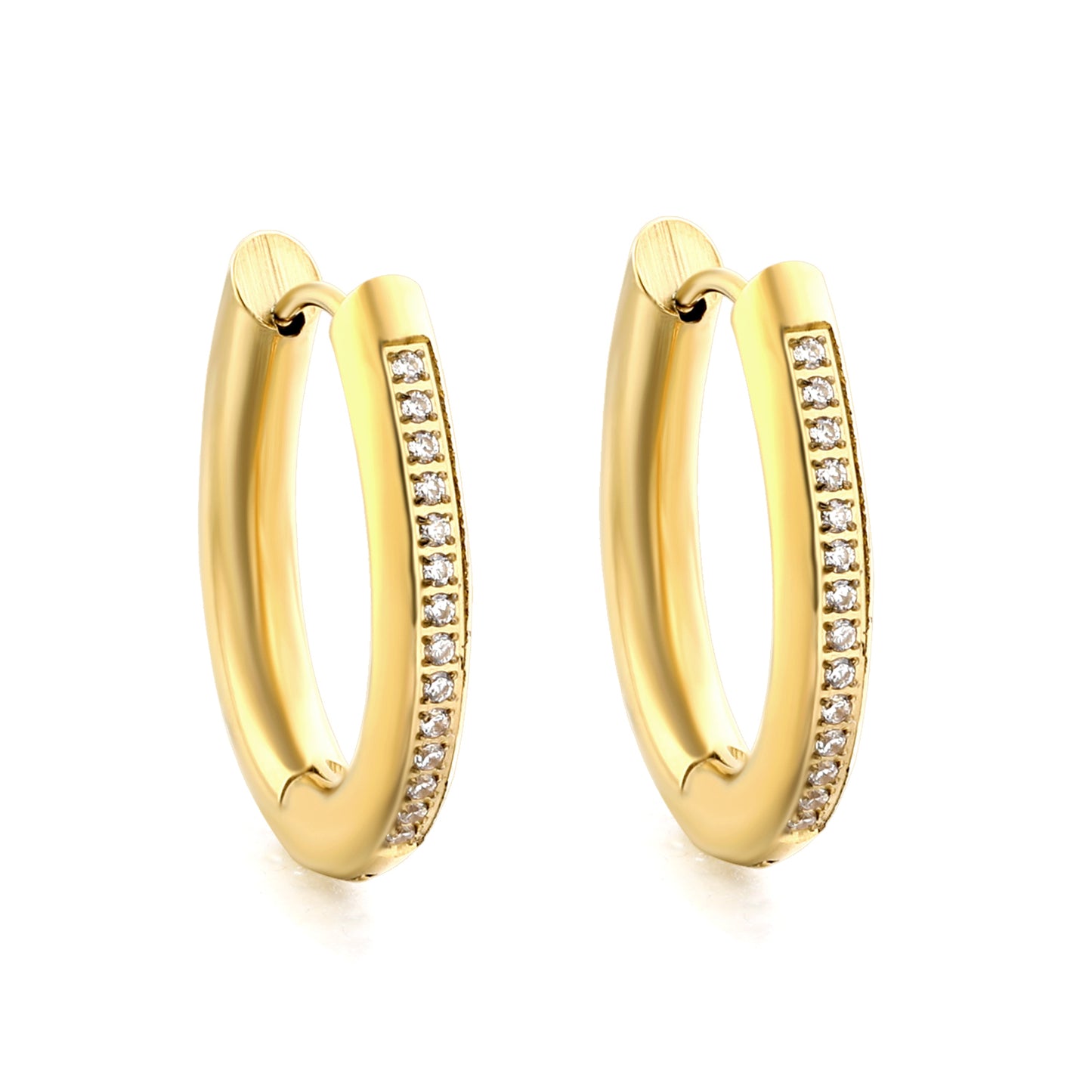 Wholesale Gold Hoop Earrings with Sparkling Diamond Accents for Jewelry Retailers