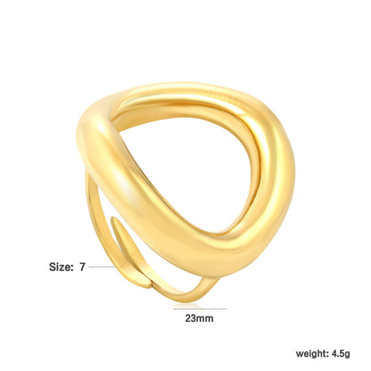 Wholesale 18K Gold Plated Double Interlock Ring Negative Space Weave Light Luxury Artistry