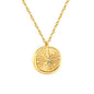 Wholesale 18K Gold Plated Sunburst Diamond Medallion Necklace Radial Texture Light Luxury