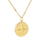Wholesale 18K Gold Plated Cross Texture Medallion Necklace Industrial Vintage Light Luxury