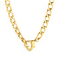 Wholesale 18K Gold Plated Cuban Chain Letter J Pendant Necklace Industrial Bold Luxury