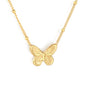 Wholesale 18K Gold Plated Butterfly Pendant Necklace Wing Texture Natural Theme Light Luxury