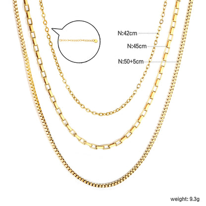 Wholesale 18K Gold Plated Multi-Layer Chain Necklace Mixed Styles Industrial Vintage Luxury