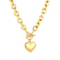 Wholesale 18K Gold Plated Paperclip Chain Heart T-Bar Necklace Industrial Festival Luxury