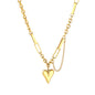 Wholesale 18K Gold Plated Mixed Chain Heart Pendant Necklace Industrial Festival Luxury