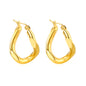 Wholesale Stainless Steel 18K Gold Plated Twisted Thread Reversible Angle Stud Earrings