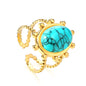 Wholesale Stainless Steel Light - colored / Turquoise / Chrysoprase Gemstone Ring