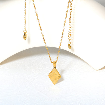Wholesale 18K Gold Plated Diamond-Cut Pendant Necklace Faceted Texture Industrial Luxury