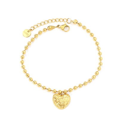 Stainless steel gold heart pattern bracelet jewelry supplier