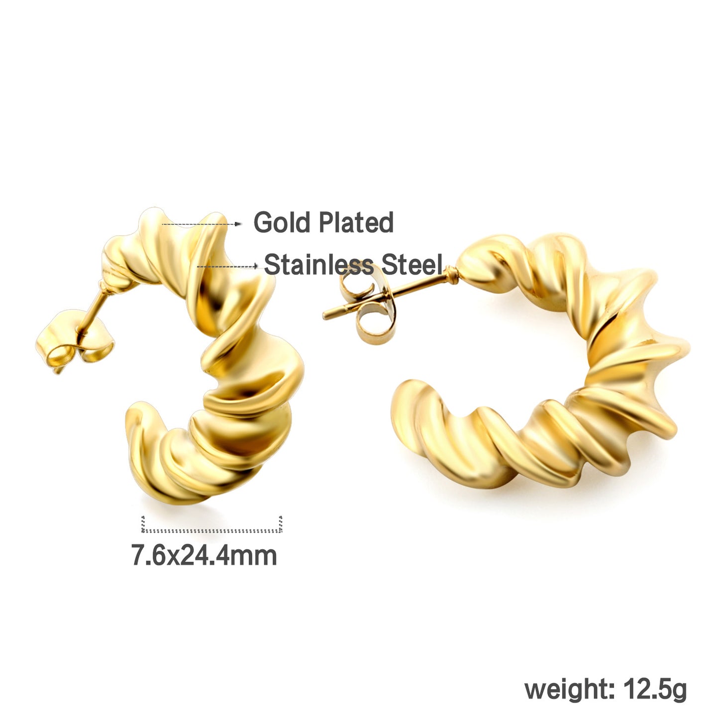 Wholesale Twisted Gold Hoop Earrings for Accessory Vendors