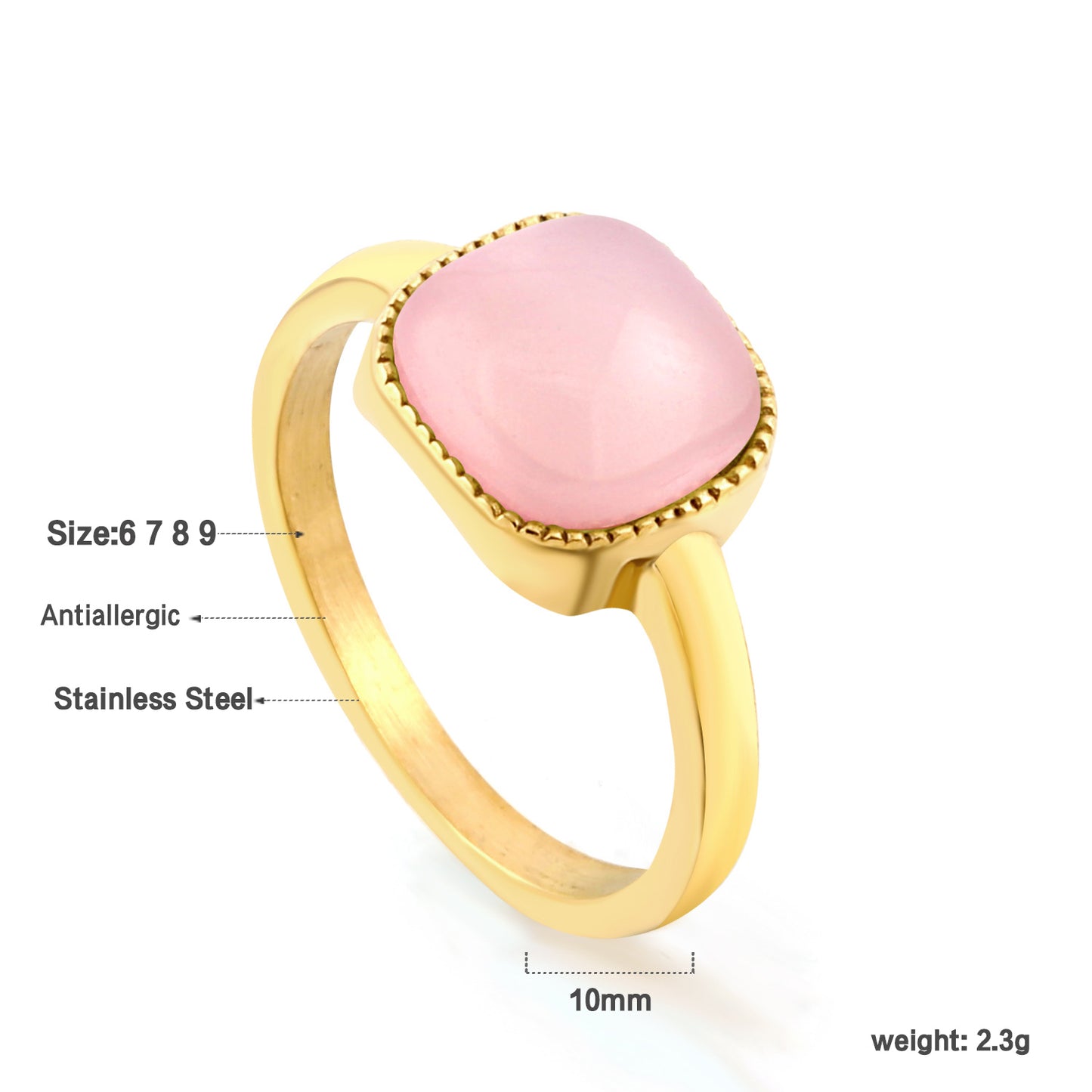 Bulk Stainless Steel Trio Gem Ring Set Vibrant Stacking