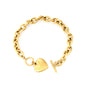 Wholesale 18K Gold Plated Rope Chain Bracelet Heart Charm Industrial Weave Vintage Luxury Art