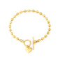 Wholesale 18K Gold Plated Beaded Chain Bracelet Heart OT Clasp Interactive Adjustable Modern Luxury