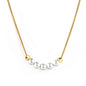 Wholesale Stainless Steel 5 White Pearls 2 Steel Beads Necklace