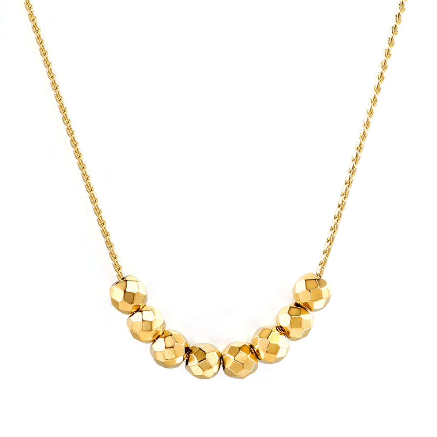 Wholesale Gold toned Stainless Steel Gold Round Link Chain Necklace Retro Style