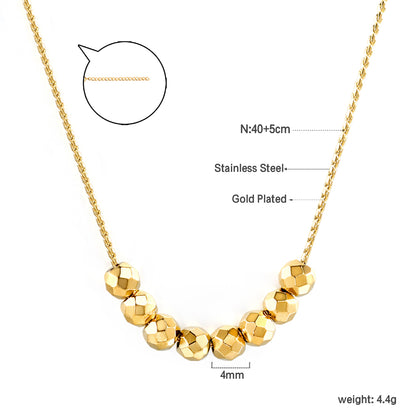 Wholesale Gold toned Stainless Steel Gold Round Link Chain Necklace Retro Style