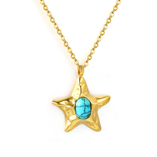 Wholesale Gold Turquoise Star Necklace Mysterious Scent
